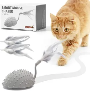הגעה חדשה אספקה מהירה בלתי צפויה נע צעצוע אינטראקטיבי סוג-C טעינה רועד זנב צעצועי חתול אוטומטיים עכבר אלקטרוני