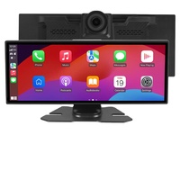 Écran portable sans fil 11,26 pouces Apple CarPlay Android Auto avec caméra embarquée double objectif, navigation GPS, Wi-Fi intégré et aide au recul