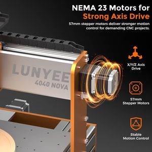 Máquina Router CNC Lunyee 4040 Nova con Husillo de 800W, Pinza ER11, 400x400mm para Grabado y Corte de Madera y Metal - Product Image 4