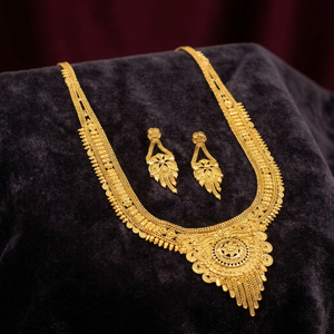 Collares largos de oro laminado de 14K, 18K, 24K al por mayor, collares largos tradicionales, conjunto de joyería de latón con oro laminado de moda - Product Image 1