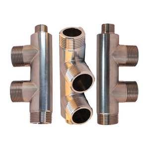 Componentes Personalizados YOD, Serviço de Usinagem CNC de Precisão, Tubo Coletor de Aço Inoxidável 3/<span class=keywords><strong>4</strong></span>, Entrada <span class=keywords><strong>4</strong></span> Vias, Conexão <span class=keywords><strong>1</strong></span>/<span class=keywords><strong>2</strong></span> NPT 304 SS - Product Image 4