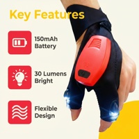 Guantes con Luz LED para Trabajo con las Manos Libres, Linterna para Reparación de Automóviles y Mantenimiento de Muebles