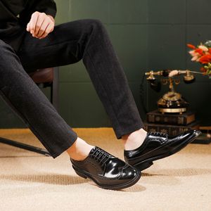 Zapatos Oxford de Hombre de Cuero Genuino con Punta Puntiaguda y Cordones, Suela de Goma Antideslizante, para Todas las Temporadas, Envío Directo - Product Image 4