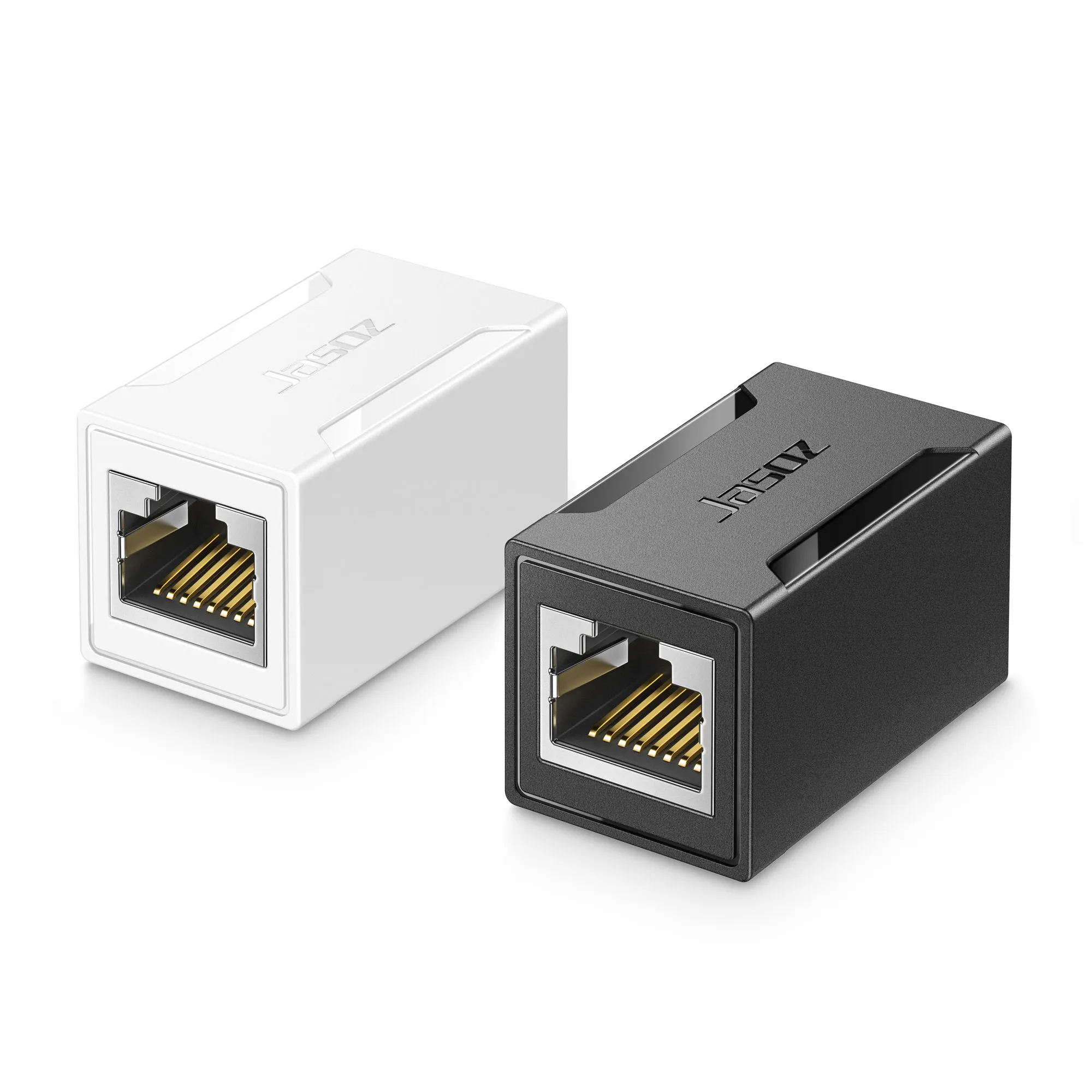 Jasoz OEM ODM Gigabit Ethernet Extender Degree RJ45 Couplers Network Cable Coupling Internet Female to Female Connector Cat 6
