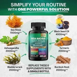 Sea Moss Black <b>Seed</b> Oil Ashwagandha Tablets Ashwagandha Root Turmeric Burdock & Ginger Vitamin C D3 Ashwagandha Capsules - Product Image 2