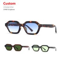 Haut de gamme nouvelle tendance étrangère moderne carré femme UV400 lunettes polygonale dégradé unisexe vente en gros lunettes de soleil