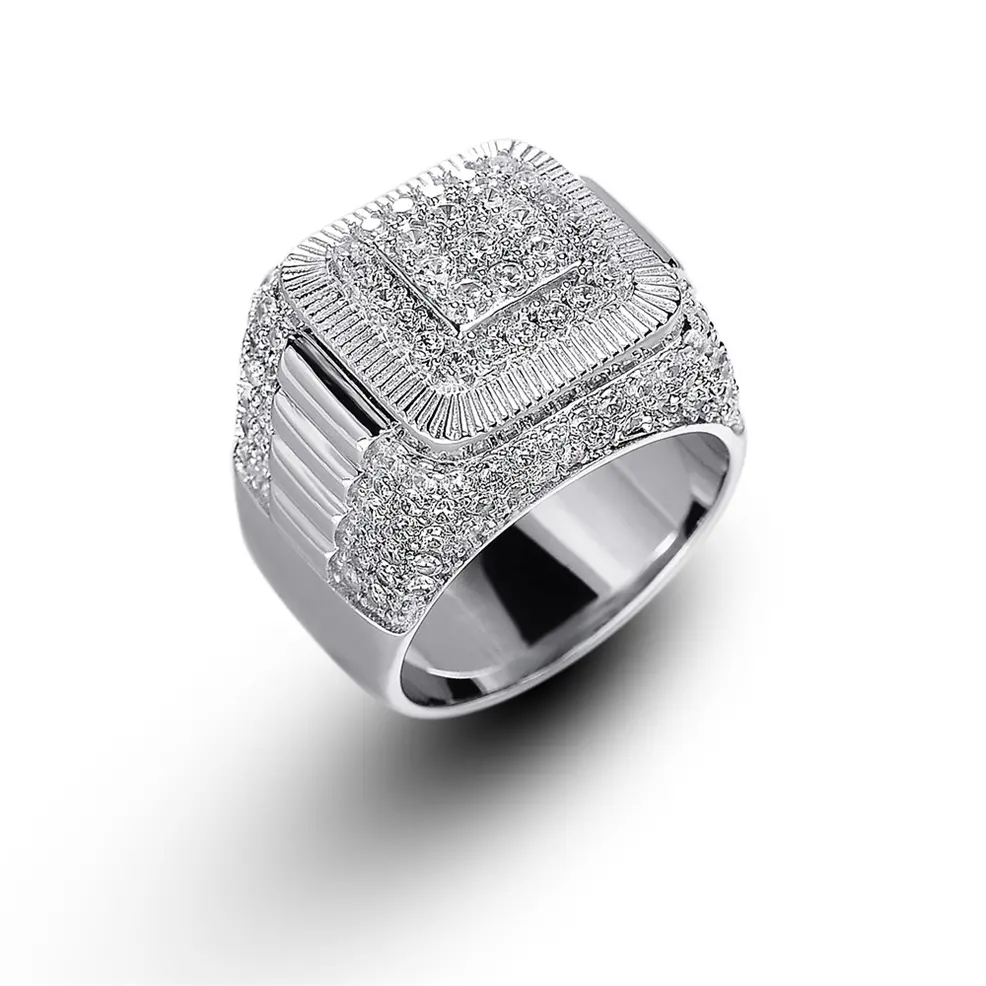 Personalizzato Cz zircone Fine Jewellery 925 Sterling Silver Vintage Finger Ring maschio ragazzi gioielli moda uomo anello per uomo, anello da uomo