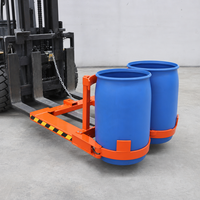 Pince à double tambour DG800 pour chariot élévateur, capacité de charge de 800 kg, pince à double anneau robuste pour fûts d'huile coniques en plastique de 200 L
