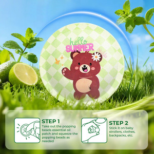 12 pièces de patchs anti-moustiques à l'huile essentielle de dessin animé spécialisés pour enfants, adaptés aux enfants, utilisés en extérieur - Product Image 3