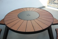 Vente en gros d'usine d'ensemble de bancs de table en bois pour le jardin commercial extérieur table de pique-nique pour le parc patio de la rue publique