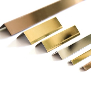 Vendita calda a forma di l <span class=keywords><strong>in</strong></span> metallo trim per gli angoli <span class=keywords><strong>in</strong></span> <span class=keywords><strong>acciaio</strong></span> <span class=keywords><strong>inox</strong></span> spazzolato striscia di oro o di ottone o di colore nero - Product Image 1