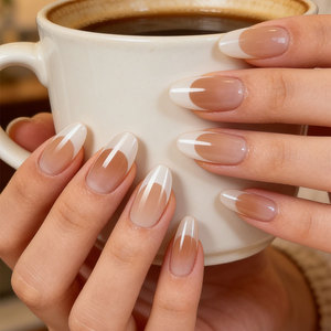 <span class=keywords><strong>Faux</strong></span> <span class=keywords><strong>Ongles</strong></span> Super Épais Effet Ombré Style Français 280 Pièces/Boîte 14 Tailles Matériau PMMA à Coller Vente en Gros - Product Image 4