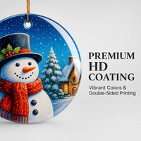 Ornement rond en céramique vierge personnalisable par sublimation pour la maison, Noël, décoration suspendue, faible MOQ, vente en gros