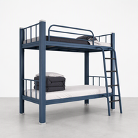 Lit superposé réglable en acier laminé à froid robuste et traditionnel - Écologique et pliable pour dortoir, école, appartement, chambre