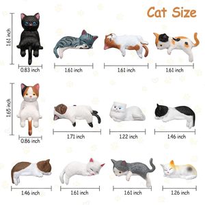 12 Pezzi Mini Statuette di Gatti Carini per Cruscotto <span class=keywords><strong>Auto</strong></span> e Specchietto Retrovisore, Decorazione per Monitor Computer, Regali per <span class=keywords><strong>Donne</strong></span> - Product Image 2