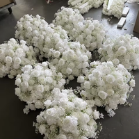 Grande boule de fleurs artificielles pour centre de table de mariage, rose en soie, hortensia, décoration de table, arrangement floral pour événements et fêtes