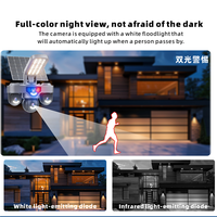 Wistino V380 Outdoor AOV 4G Solar Surveillance Camera Color Night Vision Cctv Camera 4g Solar Street Light