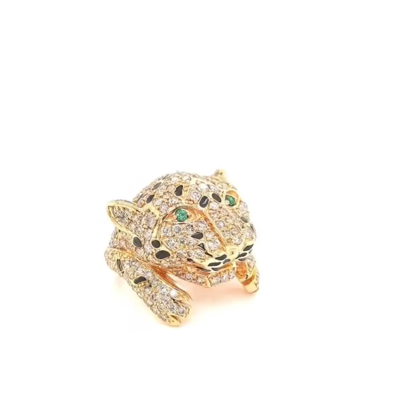 Bestseller Natural Diamond Nieten Tiger Shape Diamond Ring mit 14 Kt Weißgold Damen Mode accessoires