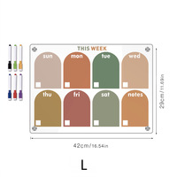 Calendrier de tableau effaçable à sec magnétique en acrylique coloré personnalisé pour le planificateur quotidien hebdomadaire mensuel du réfrigérateur