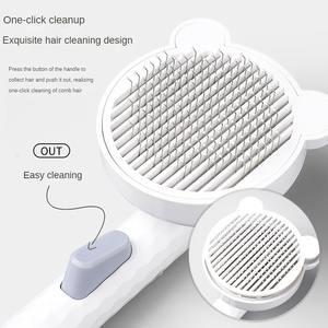 Peine para mascotas para limpieza de pelo suelto y desenredado de nudos, con limpieza de un solo clic, removedor de pelo, y láser para perros, para aliviar la ansiedad de gatos. - Product Image 5