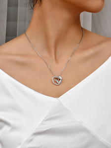 Collier avec pendentif en forme de cœur, bijoux fantaisie, bijoux mère-enfant, collier d'amour, cadeaux pour <span class=keywords><strong>la</strong></span> fête des mères - Product Image 6
