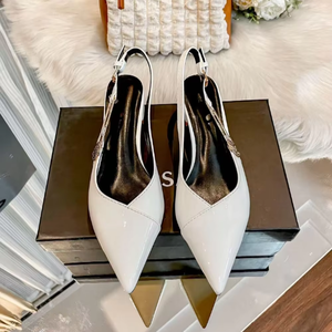 Novedad 2025: Zapatos de tacón alto sexys para mujer, estilo nupcial sin cordones, con plantilla de cuero genuino, transpirables, estilo veraniego, suaves para primavera. - Product Image 5