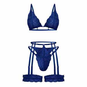 Ensemble de Lingerie Sexy en Dentelle pour Femme, Nuisette, Collier Ras-du-Cou, Dentelle Florale Festonnée, Transparente, avec Armatures, Push-up, <span class=keywords><strong>Porte</strong></span>-jarretelles, Body - Product Image 6