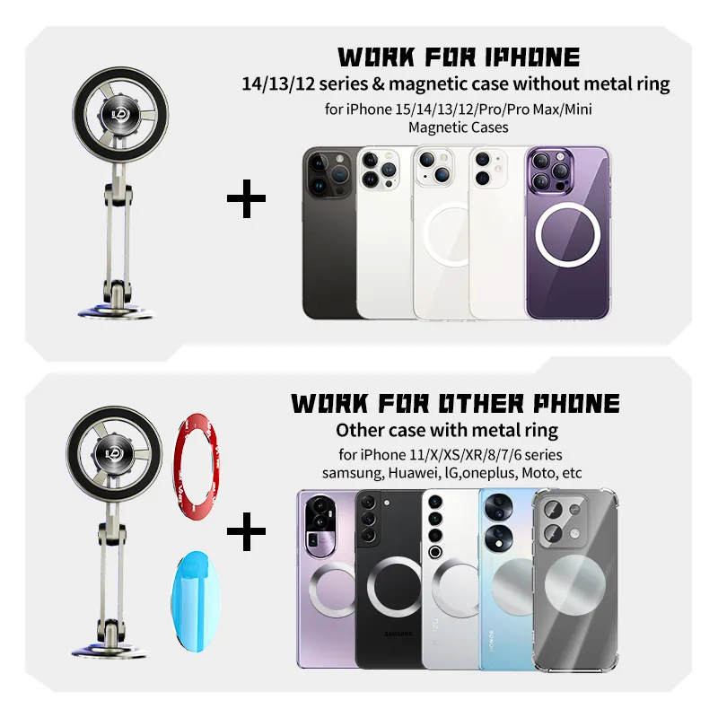 DIKA สากลแม่เหล็กที่แข็งแกร่ง 360 รถโทรศัพท์มือถือ Mount แม่เหล็กแดชบอร์ดที่วางโทรศัพท์สําหรับ Iphone