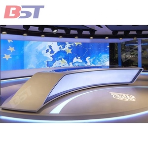 Estación de TV, escritorio de entrevistas de noticias, mesa de transmisión de programas de YouTube, se puede personalizar, escritorio de transmisión de estudio de estación de Radio - Product Image 1