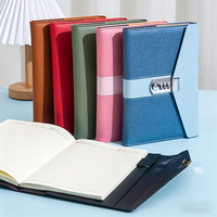 Carnet d'affaires personnalisable en similicuir rigide avec verrouillage par mot de passe, journal sécurisé pour cadeaux d'entreprise et usage professionnel