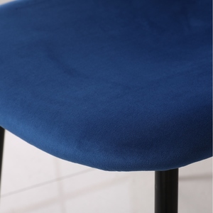 Ensemble de salle à manger rond Evatt 5 pièces, table ronde à chevalet avec 4 chaises élégantes, bleu - Product Image 5