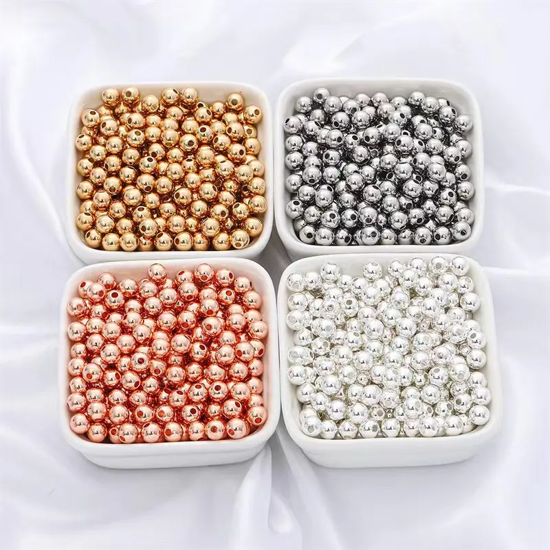 Wholesale 2mm 3mm 4mm 6mm real gold beads Non Tarnish 14K Gold Plated Filled Beads for Jewelry Making