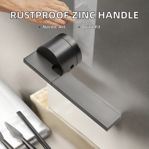Poignée de porte à levier en alliage de zinc résistant à la rouille, design scandinave, pour entrée d'appartement, avec installation ambidextre et facile - Product Image 2