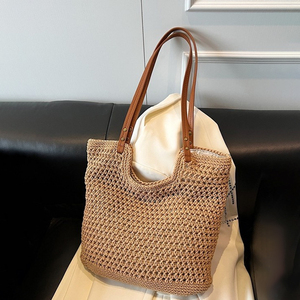 OEM Natural Shopping Straw <b>Tote</b> Bag Women Woven Handbag Summer Beach Bag Lightweight Durable Casual Use - Product Image 2