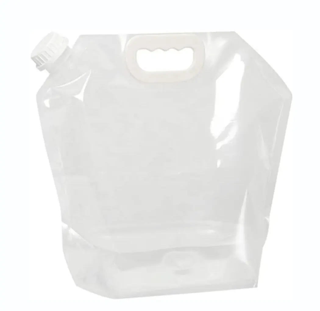 Premium katlanabilir su torbası 5 litre galon katlanabilir taşınabilir su plastik torba gıda sınıf açık katlanabilir su torbası