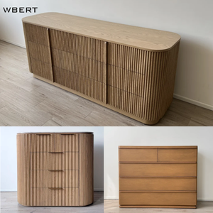 Table de chevet fermée de style américain <span class=keywords><strong>Ciro</strong></span> en bois massif WBERT Supplier – Élégante table de chevet pour villa, idéale pour l'ameublement de la maison - Product Image 6
