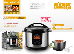 Olla a presión eléctrica DSP Best Seller Pro Chef XL 10L-70Kpa alta presión, 12 modos inteligentes, cocina de recetas para comidas familiares - Product Image 6