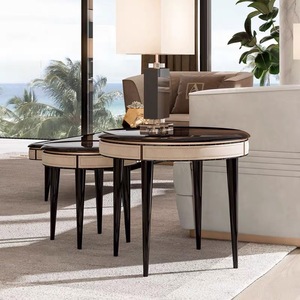 Italian Luxury Small <b>Round</b> Coffee <b>Table</b> and <b>Side</b> <b>Table</b> Sets for Living Room Furniture 068 Living Room Furniture 068 - Product Image 1