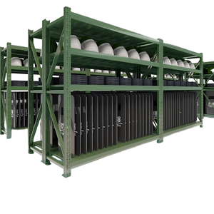 מדפי מחסן רב תפקודי מחסן צבע צבאי ירוק מדפי מתכוונן ונתיק - Product Image 2