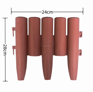 Natural Log-Effect Assembled Installation Interlocking Plastic Garden Fence Decorative <b>Flower</b> Bed Border for Outdoor Landscaping - Product Image 4