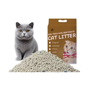 Areia para gatos com aglomeração forte e livre de poeira de bentonita desodorizada em estoque