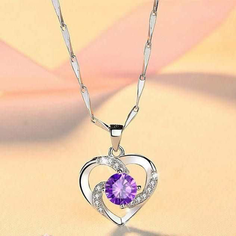 Ciondolo viola con catena