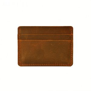 X49 OEM ODM, Tarjetero de Cuero Genuino de Vaca Crazy Horse, Color Personalizado, para Tarjetas Bancarias y de Crédito - Product Image 1