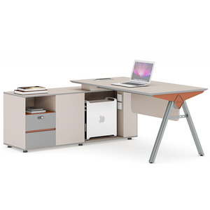 Bàn văn phòng điều hành hình chữ L bằng gỗ với Tủ lưu trữ có khóa 3 ngăn kéo cho CEO bàn điều hành đồ nội thất văn phòng - Product Image 2