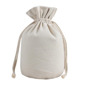 Sac en toile naturelle à fond rond avec cordon de serrage et poche pour l'emballage du riz/de la farine, portatif, écologique, recyclable, avec bracelet - Product Image 2
