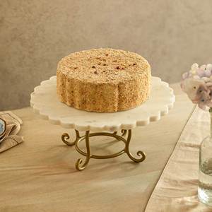 Soporte de servidor de pastel de diseño premium con acabado de calidad superior y usos ocasionales con patas redondeadas doradas en nuevo estilo - Product Image 2