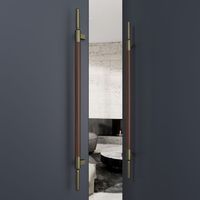 Manija Larga Contemporánea de Madera de Nogal Negro con Herrajes de Acero Inoxidable de Alta Resistencia para Escaparates Modernos de Tiendas Minoristas