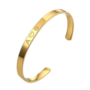 Brazalete grueso Braceletid Pulsera Grabado Brazaletes Indio Acero Quirúrgico Joyas De <span class=keywords><strong>Oro</strong></span> De 18 <span class=keywords><strong>Kilates</strong></span> Joyeria - Product Image 1