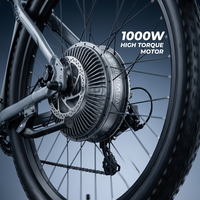 Vélo électrique tout-terrain puissant 29 pouces, 1000W, 27 vitesses, cadre en alliage d'aluminium, pour batterie lithium 48V 16Ah