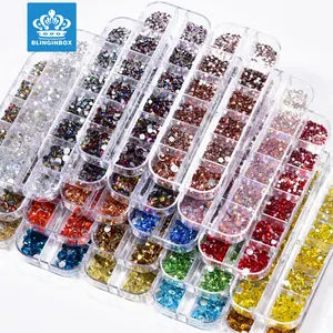 Bling 1440pcs Box Set Non Hot strass In Bulk Setter Tool Nails Art Accessory strass Crystal AB per la decorazione di arte delle unghie